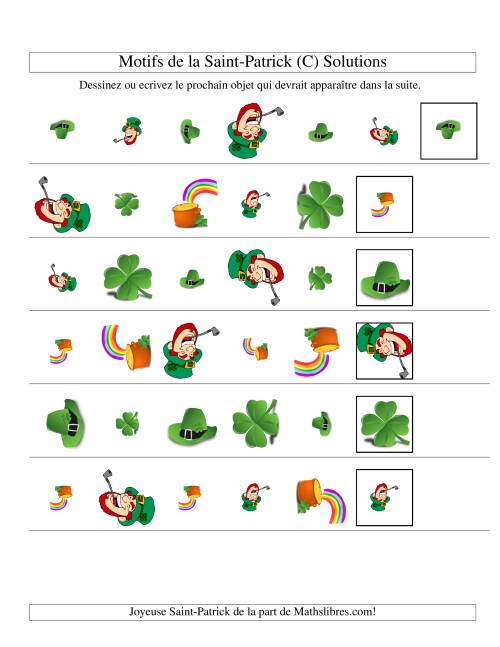 Motifs de la Saint Patrick avec Trois Particularités (forme, taille & forme) (C) page 2