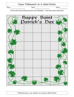 Papier Milliméttré de la Saint Patrick Avec une Bordure Fantaisie (10 Lignes par Pouce)