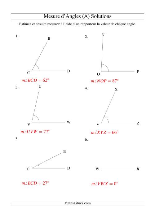 Mesure d'angles entre 0° et 90° (A) page 2
