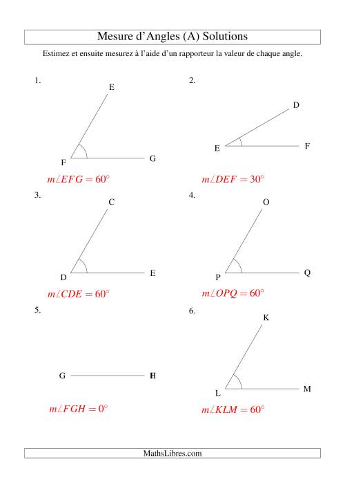 Mesure d'angles entre 0° et 90° (intervalles de 30°) (Tout) page 2