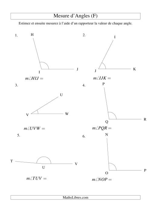 Mesure d'angles entre 0° et 180° (F)