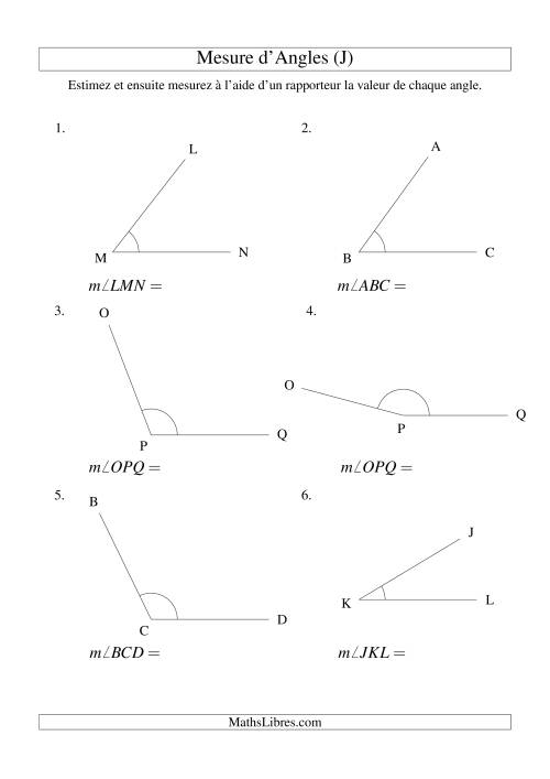 Mesure d'angles entre 0° et 180° (J)