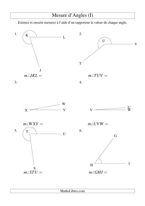 Mesure d'angles entre 0° et 360° (I)