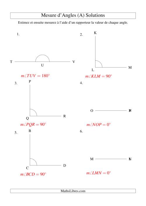 Mesure d'angles entre 0° et 360° (intervalles de 90°) (A) page 2
