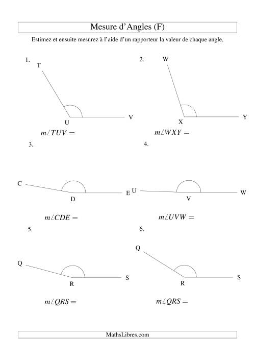 Mesure d'angles entre 90° et 180° (F)
