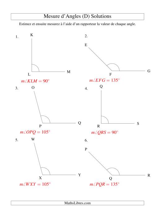 Mesure d'angles entre 90° et 180° (intervalles de 15°) (D) page 2