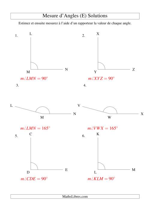 Mesure d'angles entre 90° et 180° (intervalles de 15°) (E) page 2
