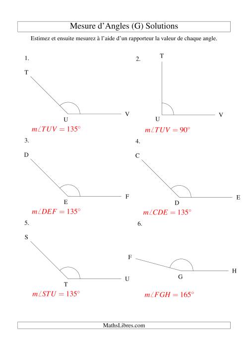 Mesure d'angles entre 90° et 180° (intervalles de 15°) (G) page 2
