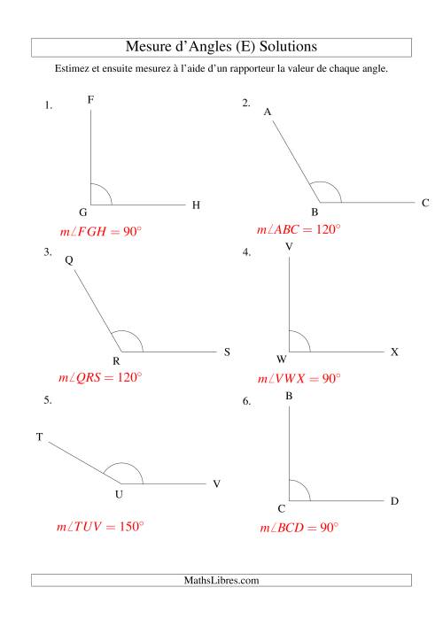 Mesure d'angles entre 90° et 180° (intervalles de 30°) (E) page 2