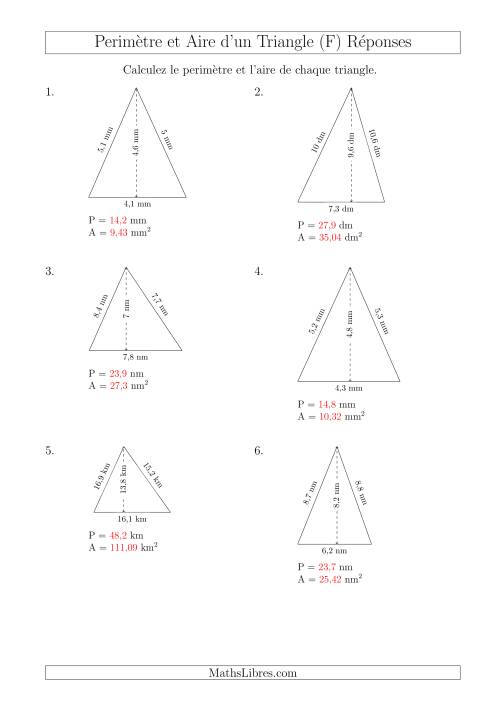 Calcul de l'Aire et du Périmètre d'un Triangle Aigu (F) page 2