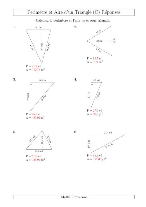 Calcul de l'Aire et du Périmètre des Triangles Aigu et Rectangle (En Rotation) (C) page 2