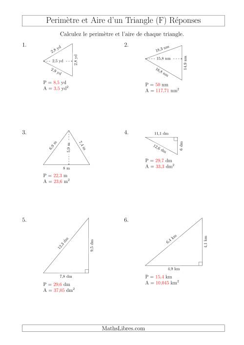 Calcul de l'Aire et du Périmètre des Triangles Aigu et Rectangle (En Rotation) (F) page 2