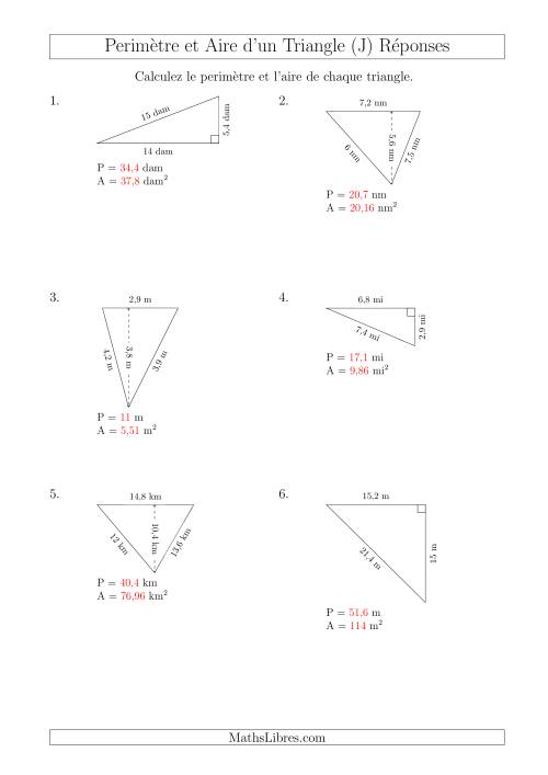Calcul de l'Aire et du Périmètre des Triangles Aigu et Rectangle (En Rotation) (J) page 2
