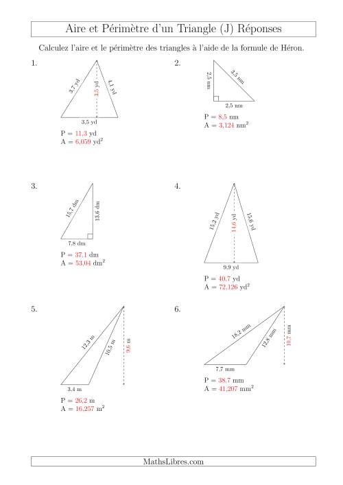 Calcul de l'Aire et du Périmètre à l'aide de la Formule de Héron (J) page 2