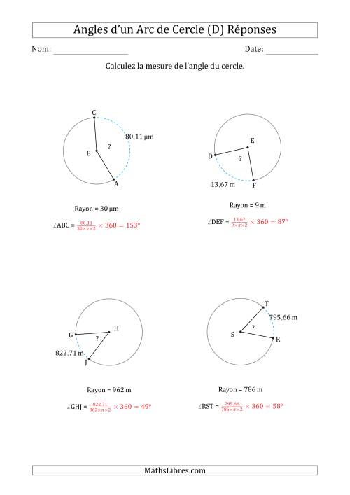 Calcul de l'Angle d’un Arc de Cercle en Tenant Compte du Rayon (D) page 2