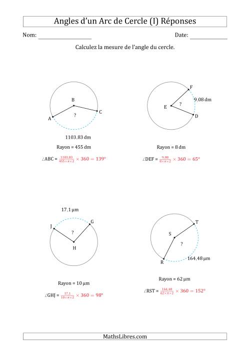 Calcul de l'Angle d’un Arc de Cercle en Tenant Compte du Rayon (I) page 2