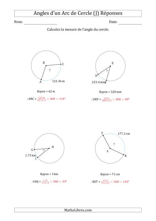 Calcul de l'Angle d’un Arc de Cercle en Tenant Compte du Rayon (J) page 2
