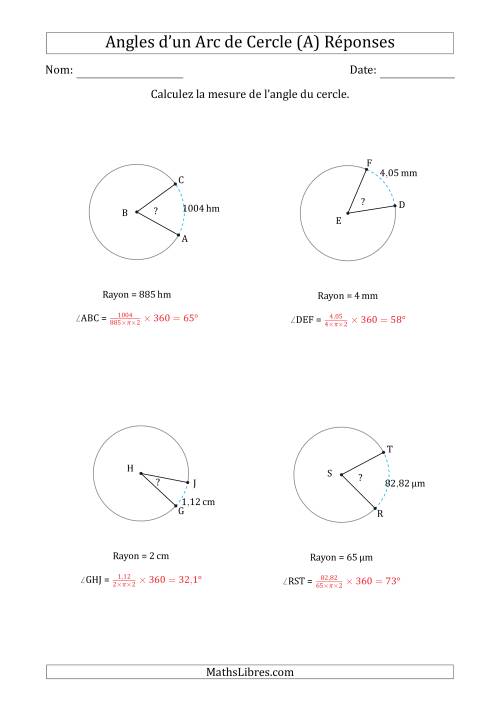 Calcul de l'Angle d’un Arc de Cercle en Tenant Compte du Rayon (Tout) page 2
