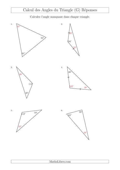 Calcul des Angles d’un triangle en Tenant Compte des Autres Angles (G) page 2