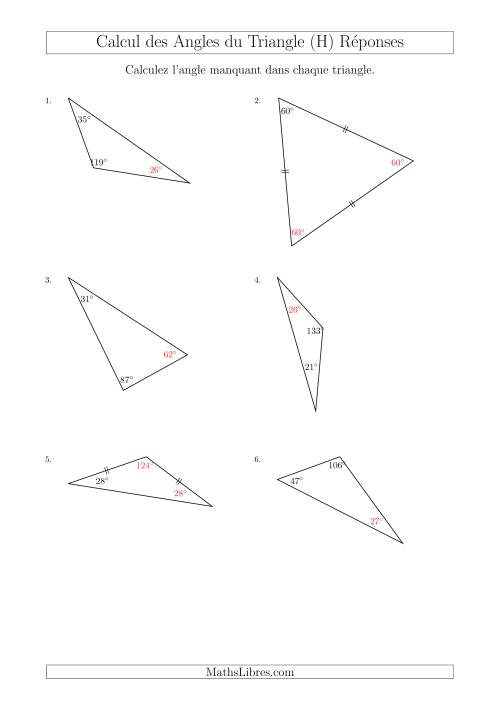 Calcul des Angles d’un triangle en Tenant Compte des Autres Angles (H) page 2