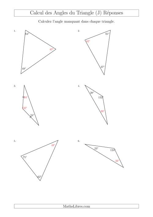 Calcul des Angles d’un triangle en Tenant Compte des Autres Angles (J) page 2