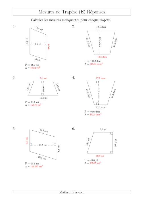 Calcul de la Base et l'Aire des Trapèzes (E) page 2