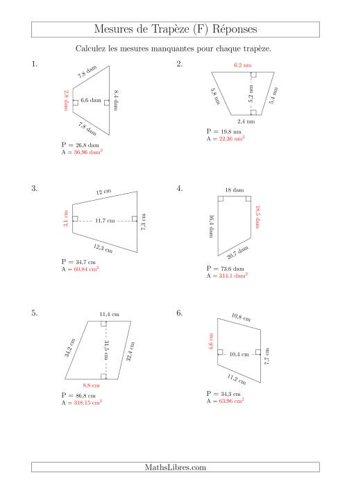 Calcul de la Base et l'Aire des Trapèzes (F) page 2