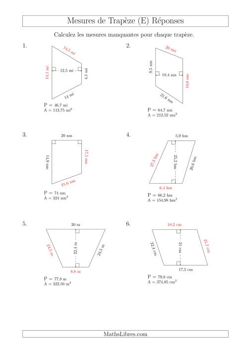 Calcul de la Base et Côtés des Trapèzes (E) page 2