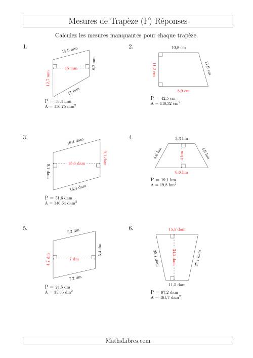 Calcul de la Base et la Hauetur des Trapèzes (F) page 2