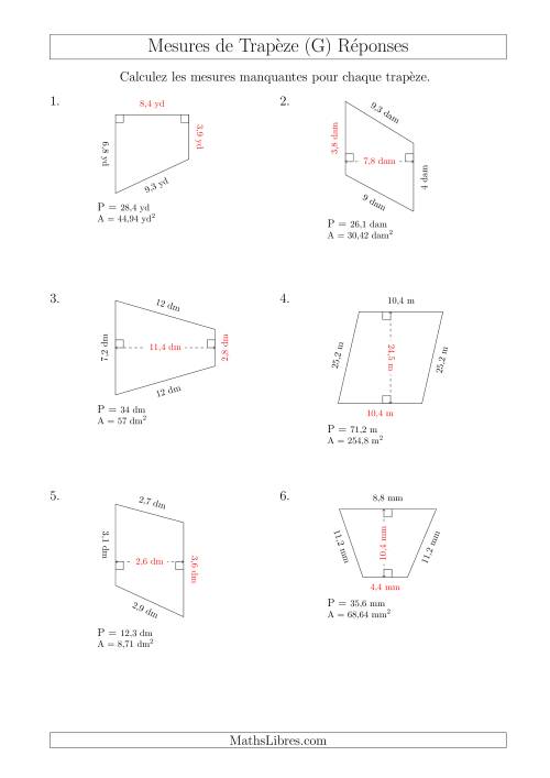 Calcul de la Base et la Hauetur des Trapèzes (G) page 2