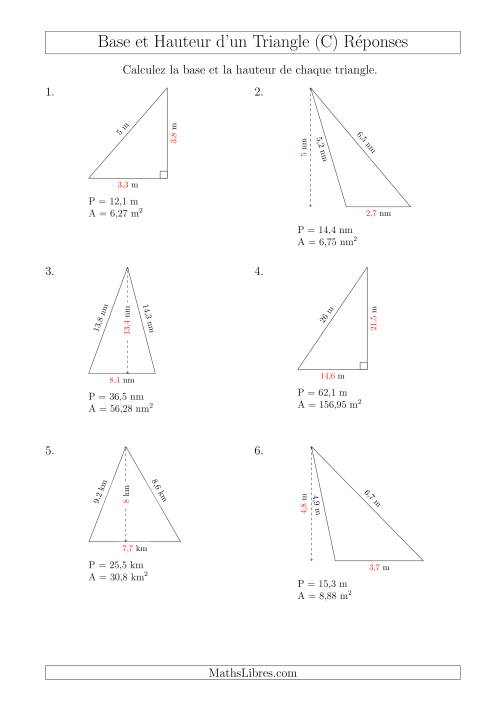 Calcul de la Base et Hauteur des Triangles (C) page 2