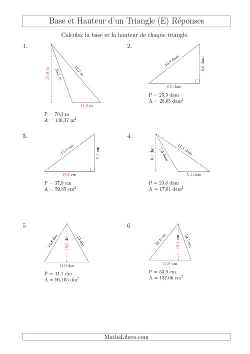 Calcul de la Base et Hauteur des Triangles (E) page 2