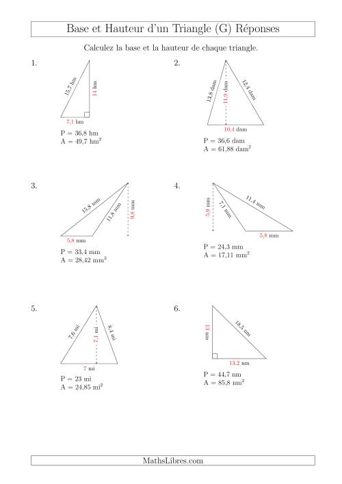 Calcul de la Base et Hauteur des Triangles (G) page 2
