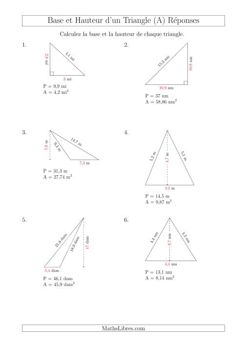 Calcul de la Base et Hauteur des Triangles (Tout) page 2
