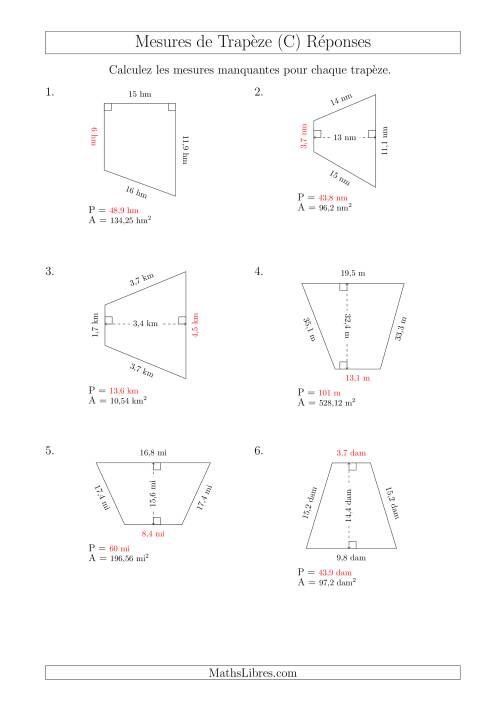 Calcul de la Base et du Périmètre des Trapèzes (C) page 2