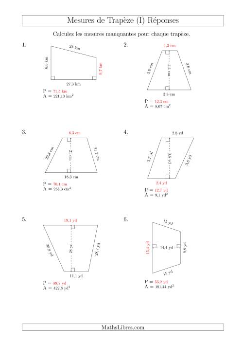 Calcul de la Base et du Périmètre des Trapèzes (I) page 2