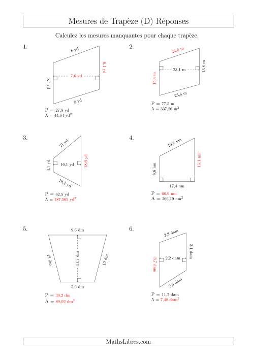 Calcul de Divreses Mesures des Trapèzes (D) page 2