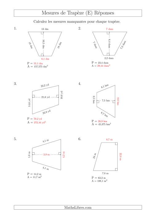 Calcul de Divreses Mesures des Trapèzes (E) page 2