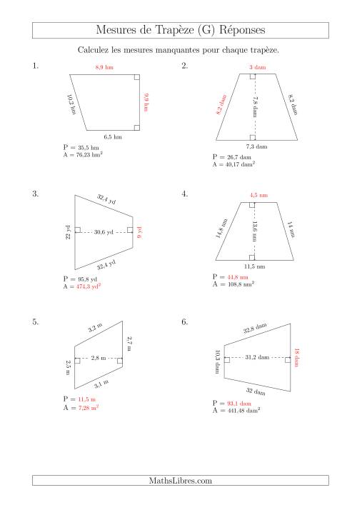 Calcul de Divreses Mesures des Trapèzes (G) page 2