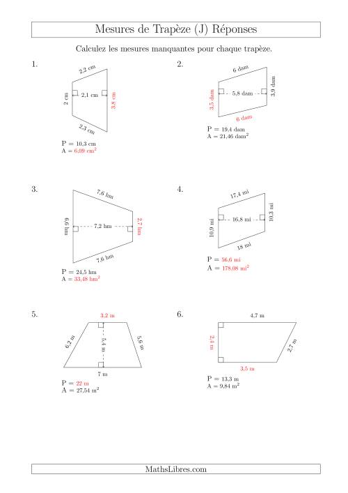 Calcul de Divreses Mesures des Trapèzes (J) page 2