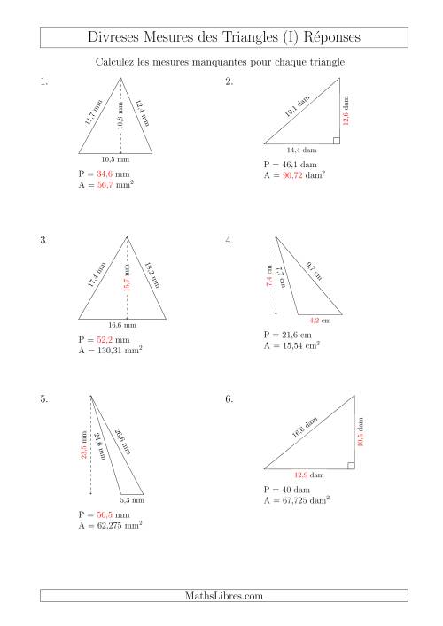 Calcul de Divreses Mesures des Triangles (I) page 2