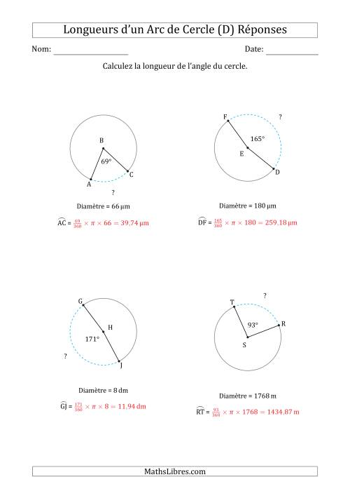 Calcul de la Longueur d'un Arc de Cercle en Tenant Compte de la Diamètre (D) page 2