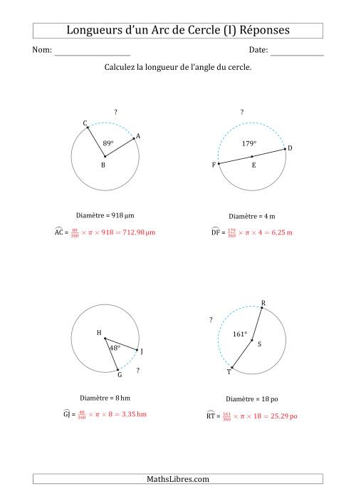 Calcul de la Longueur d'un Arc de Cercle en Tenant Compte de la Diamètre (I) page 2