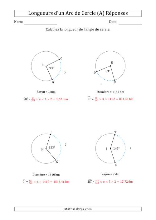 Calcul de la Longueur d'un Arc de Cercle en Tenant Compte de la Diamètre ou du Rayon (Tout) page 2