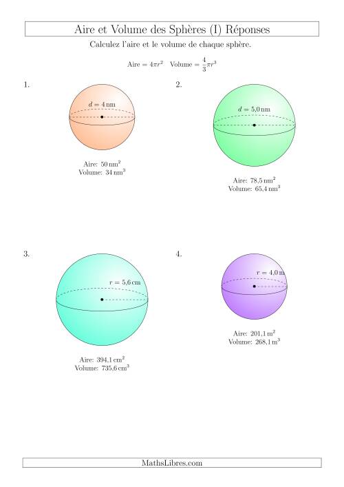 Calcul de l’Aire et du Volume des Sphères (Nombres Entiers  Décimaux Mixtes) (I) page 2
