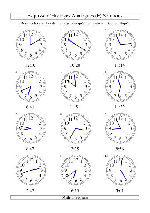Esquisse d'horloge analogue (intervalles 1 minute) (F) page 2