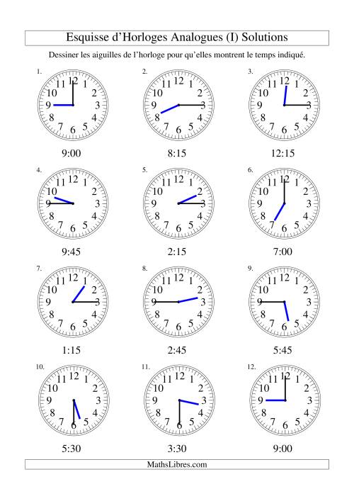 Esquisse d'horloge analogue (intervalles 15 minutes) (I) page 2
