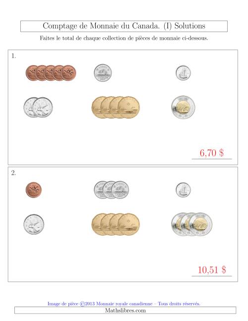 Comptage de Monnaie du Canada - Petites Collections ($) (I) page 2