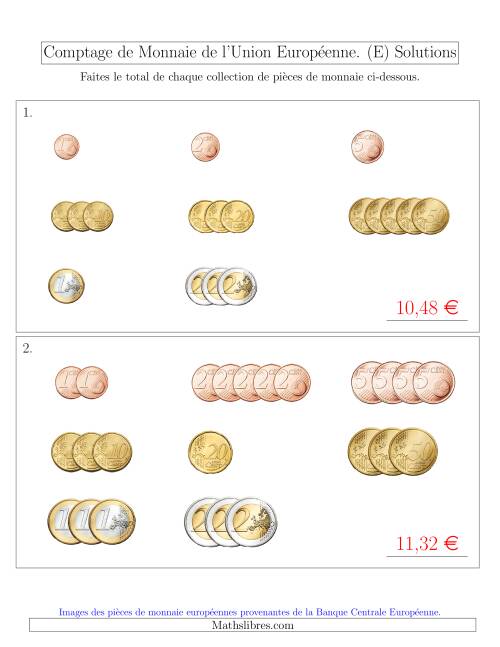 Comptage de Monnaie de l'Union Européenne - Petites Collections (€) (E) page 2