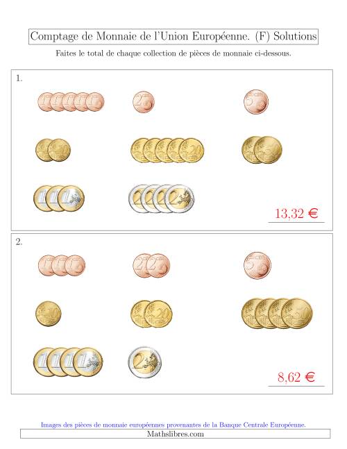 Comptage de Monnaie de l'Union Européenne - Petites Collections (€) (F) page 2